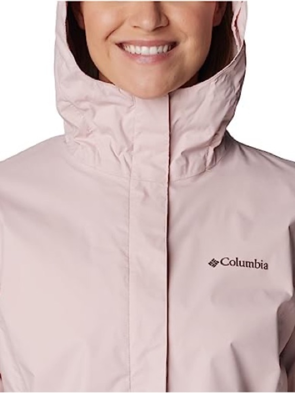 Columbia Women's Arcadia II Pale Pink Hooded Rain Jacket - Picture 4 of 8